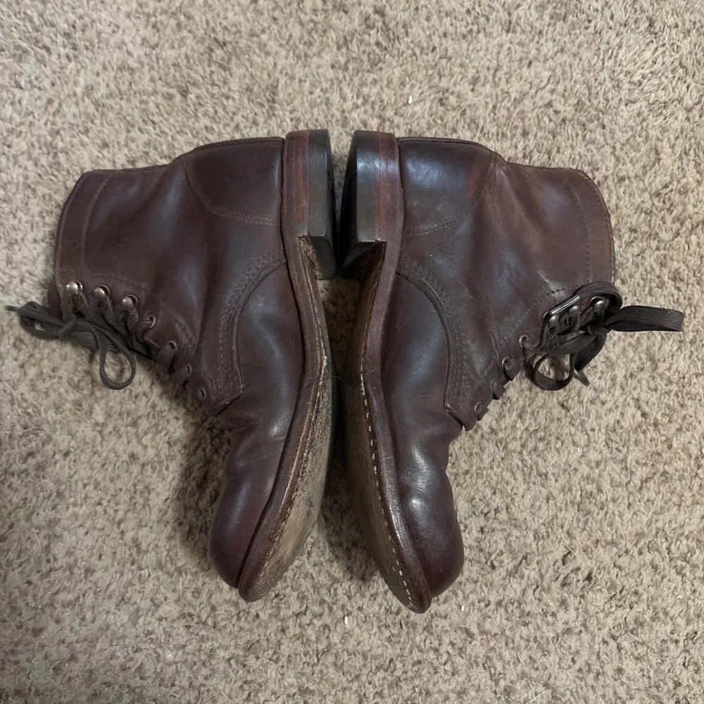 WOLVERINE 1000 MILE ORIGINAL PLAIN TOE BROWN LEATHER ANKLE BOOTS 8D Made In USA